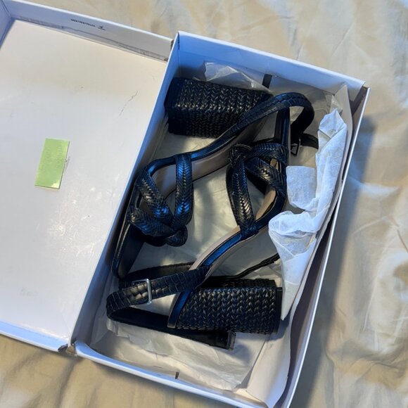 NEW The Drop Women's Renalda Woven Chunky Heel Sandal - Picture 2 of 2